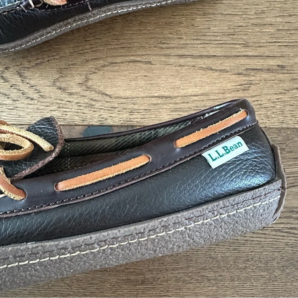 L.l.Bean Leather Moccasin Leather Shoes Sz 8 Men’s